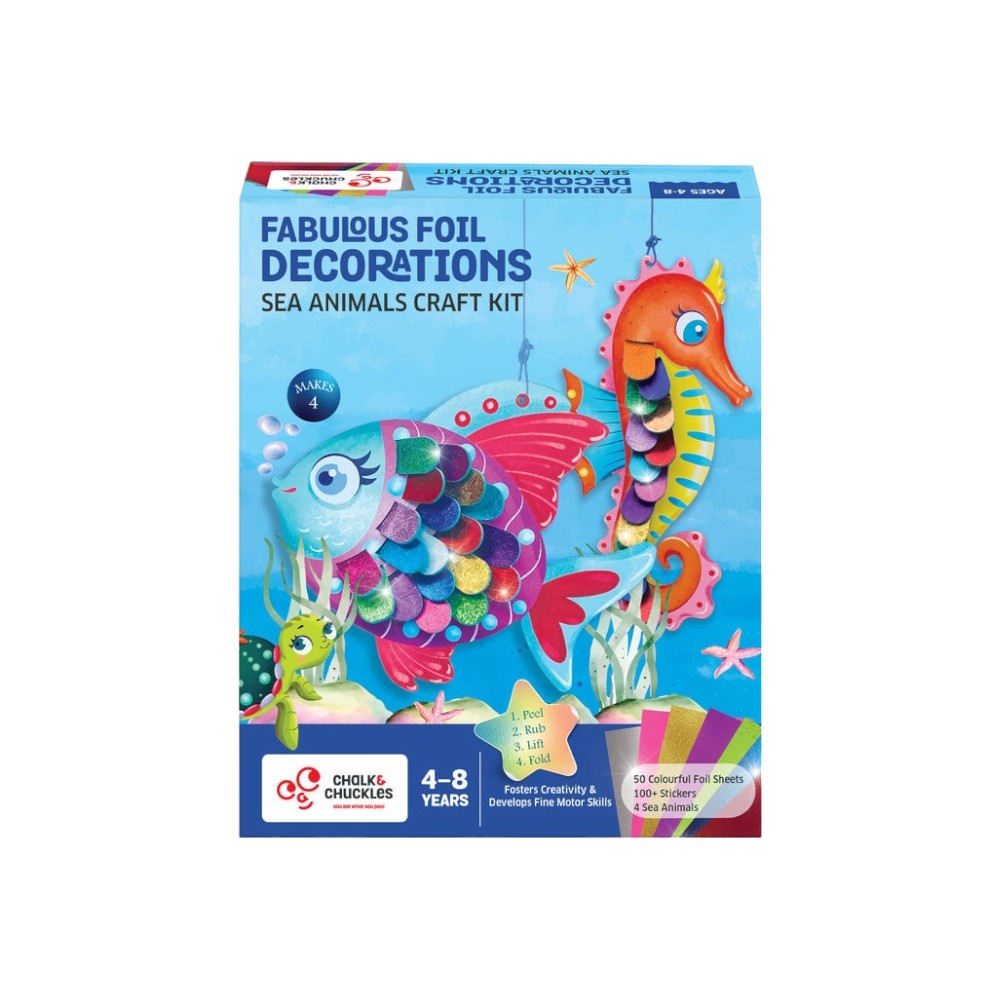 Chalk And Chuckles Fabulous Foil Decorations Kit - Sea Animals Canvazo